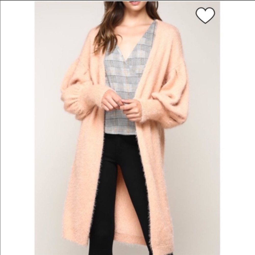 Mustard Seed Balloon Sleeve Cardigan